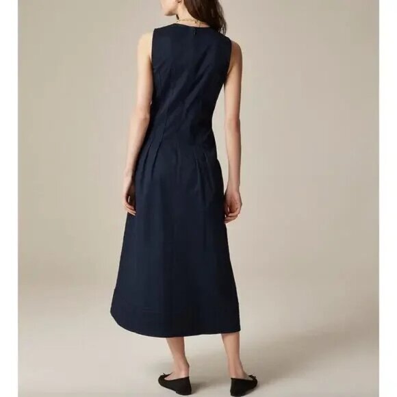 J. Crew Pintuck midi dress in stretch twill Size 10 - Picture 2 of 11